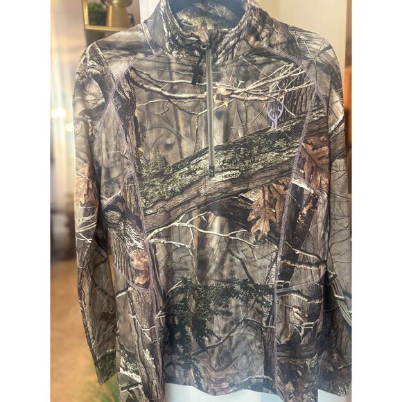 Huntworth Men's Hunting Camo 1/4 Zip Pullover Long Sleeve Sweatshirt Size M - Picture 1 of 5